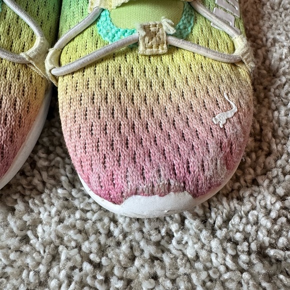 Girls Puma Rainbow Rift slip on running sneakers Pink & Yellow Sneakers Size 8 - Picture 3 of 10